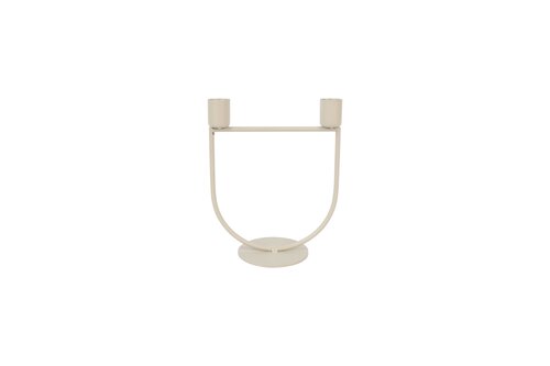 Kandelaar voor dinerkaarsen - B14xH17,5cm Gebroken wit