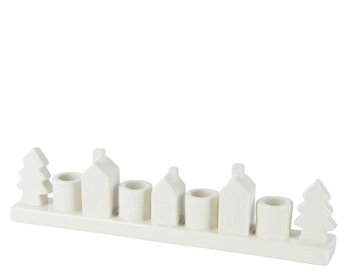 Kandelaar wit - H 8,7 cm x L 34 cm