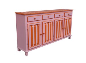 Kast - L182 x D40 x H95cm Oudroze/Koraal - afbeelding 2