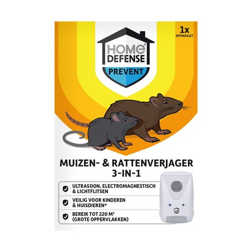HOME DEFENSE® Muizenverjager en Rattenverjager 3-in-1 220m² - afbeelding 1