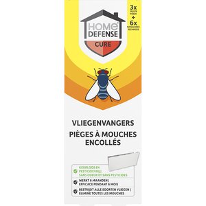 HOME DEFENSE® Vliegenvangers 3 vallen met 6 navullingen - afbeelding 1