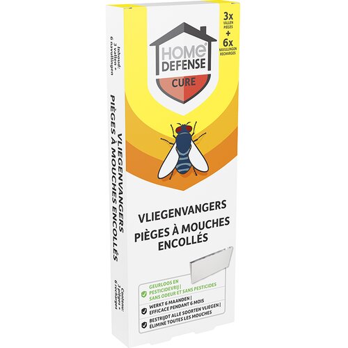 HOME DEFENSE® Vliegenvangers 3 vallen met 6 navullingen - afbeelding 2