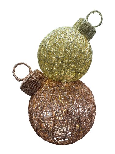 Kerstbal duo LED roterend - B20xH38cm Goud/koper