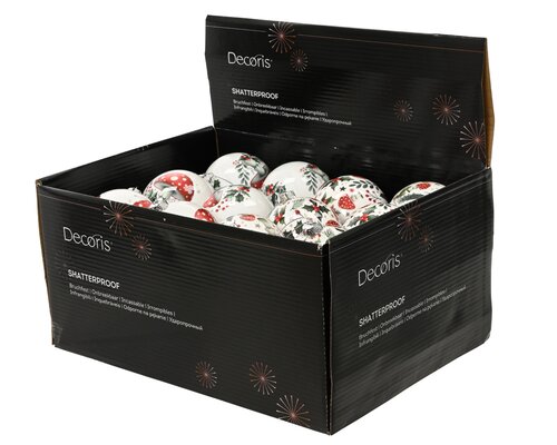 Kerstbal foam - D8cm Groen/rood - 2 Varianten - afbeelding 3