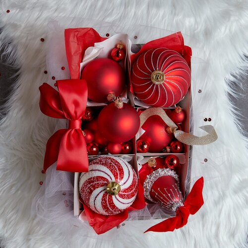 kerstbal glas d2.5cm kerstrood 24st - afbeelding 3