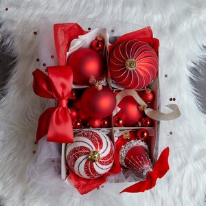 kerstbal glas d2.5cm kerstrood 24st - afbeelding 3