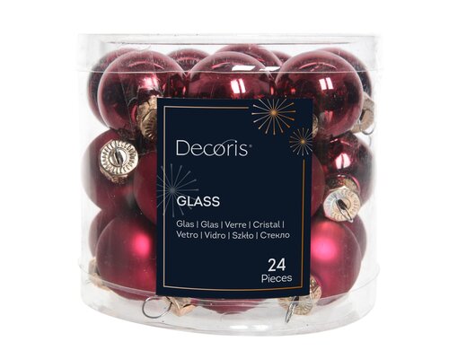 kerstbal glas d2.5cm osbloed 24st - afbeelding 1