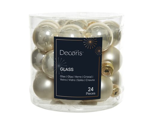 kerstbal glas d2.5cm parel 24st - afbeelding 1