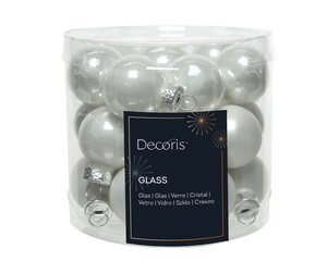 kerstbal glas d2.5cm winterwit 24st - afbeelding 1