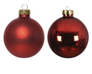 kerstbal glas d3.5cm kerstrood 16st - afbeelding 3
