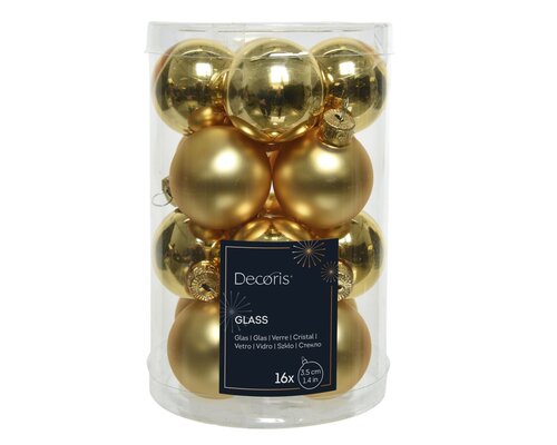 kerstbal glas d3.5cm licht goud 16st - afbeelding 1
