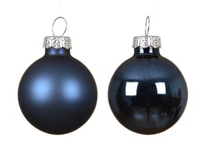 kerstbal glas d3.5cm n.blauw 16st - afbeelding 2