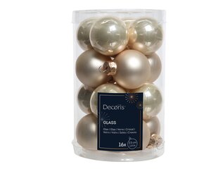 kerstbal glas d3.5cm parel 16st - afbeelding 1