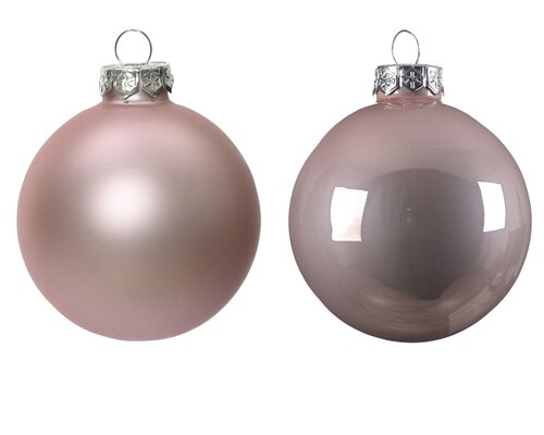 kerstbal glas d3.5cm poederroze 16st - afbeelding 3
