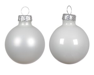 kerstbal glas d3.5cm winterwit 16st - afbeelding 2