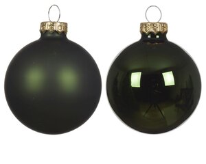 Kerstbal glas d5cm dengrn ass 12st - afbeelding 2