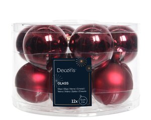Kerstbal glas d5cm ossnbld ass 12st - afbeelding 1