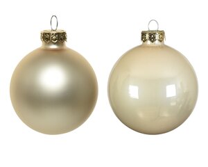 Kerstbal glas d5cm parel ass 12st - afbeelding 3