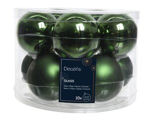 Kerstbal glas d6cm dengrn ass 10st - afbeelding 1