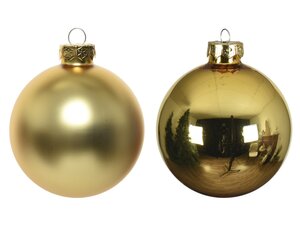 Kerstbal glas d6cm goud ass 10st - afbeelding 2