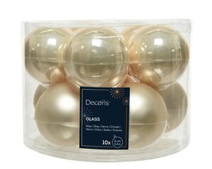 Kerstbal glas d6cm parel ass 10st - afbeelding 1