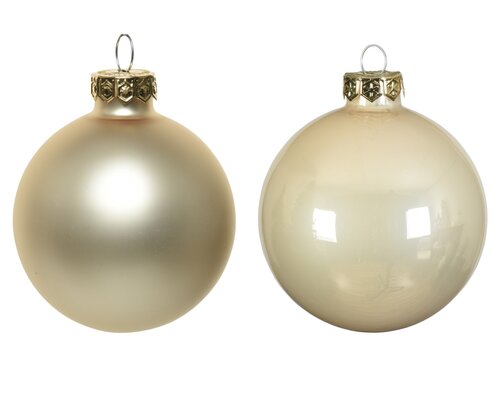 Kerstbal glas d6cm parel ass 10st - afbeelding 3