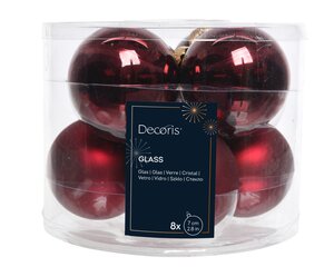 Kerstbal glas d7cm ossnbld ass 8st - afbeelding 1