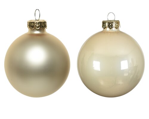 Kerstbal glas d7cm parel ass 8st - afbeelding 3