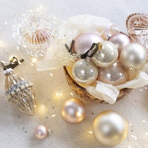 Kerstbal glas d7cm parel ass 8st - afbeelding 2