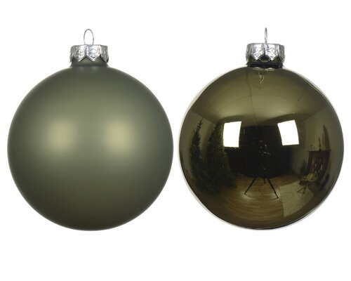 Kerstbal glas d7cm rosemarijn 8st - afbeelding 2