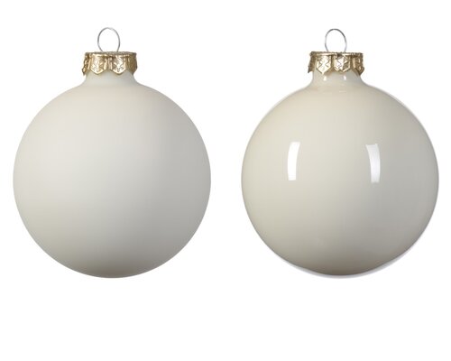 Kerstbal glas d7cm wolwit ass 8st - afbeelding 2