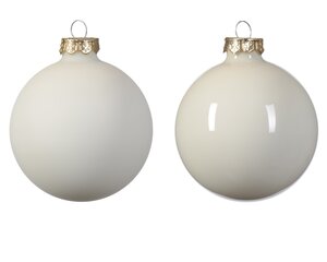 Kerstbal glas d7cm wolwit ass 8st - afbeelding 2