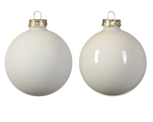 Kerstbal glas d8cm wolwit ass 6st - afbeelding 2