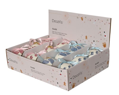 Kerstbal glas eerste kerst - D8cm Wit per stuk - afbeelding 2