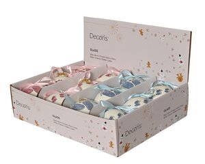 Kerstbal glas eerste kerst - D8cm Wit per stuk - afbeelding 2