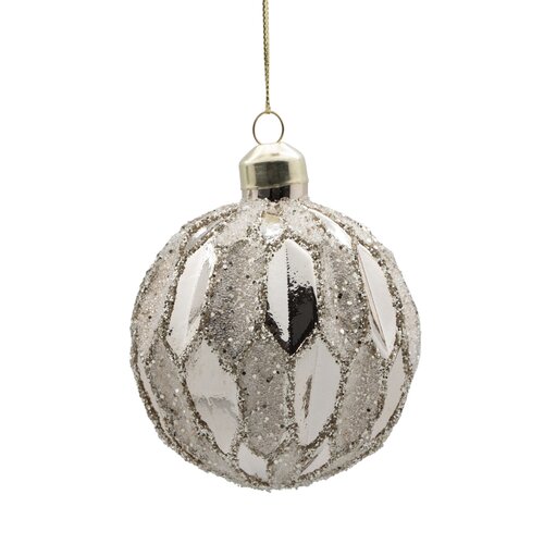 Kerstbal glas glanzend - D8cm Champagne