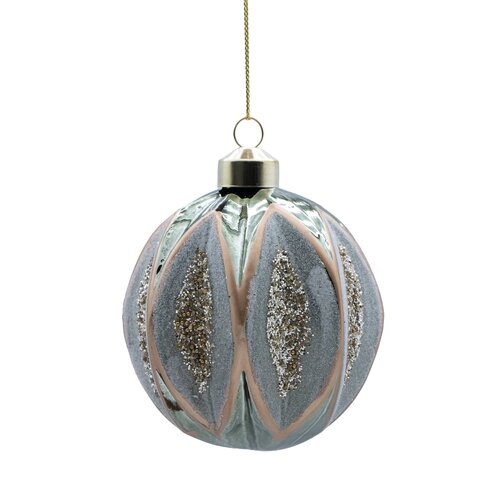 Kerstbal glas glanzend - D8cm Mint