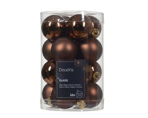 Kerstbal gls d3.5cm espresso ass 16st - afbeelding 1