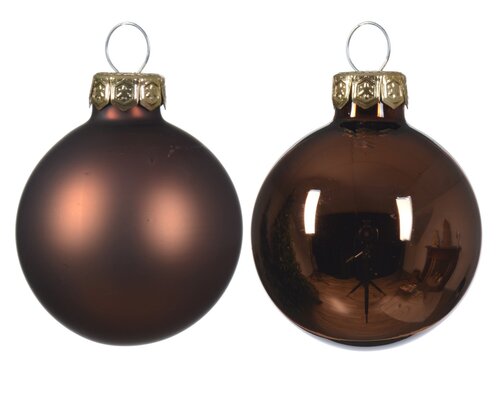 Kerstbal gls d3.5cm espresso ass 16st - afbeelding 2