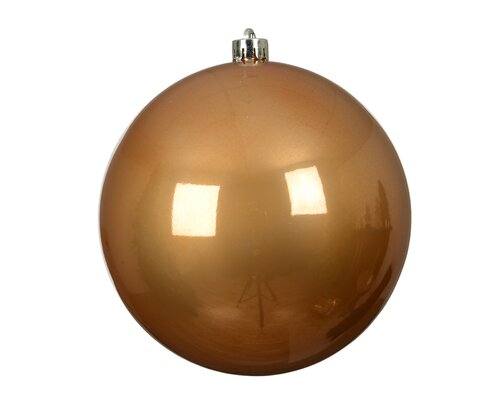 Kerstbal kunststof - D14cm Karamelbruin