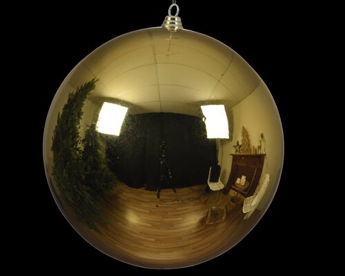 Kerstbal kunststof d14cm licht goud