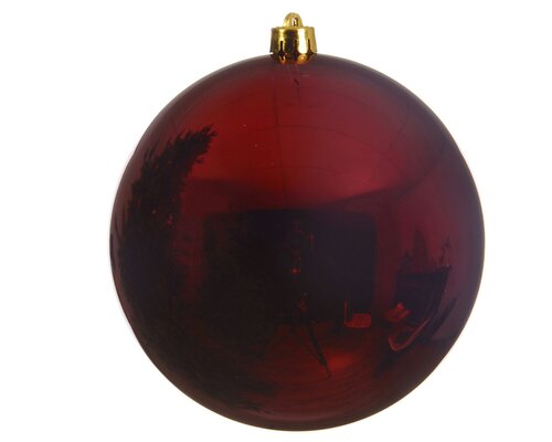 Kerstbal kunststof d14cm ossenbloed