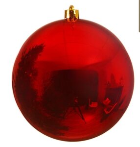 Kerstbal kunststof d20cm kerstrood