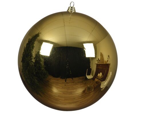 Kerstbal kunststof d20cm licht goud