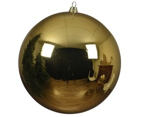 Kerstbal kunststof d20cm licht goud