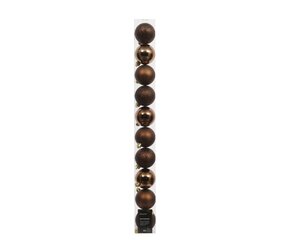 Kerstbal kunststof d6cm espresso 10st - afbeelding 1