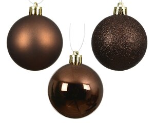 Kerstbal kunststof d6cm espresso 10st - afbeelding 2