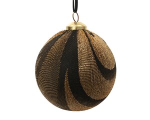 Kerstbal kunststof - D8cm Bruin - afbeelding 1