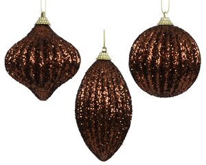 Kerstbal kunststof - D8cm Espresso per stuk - afbeelding 1