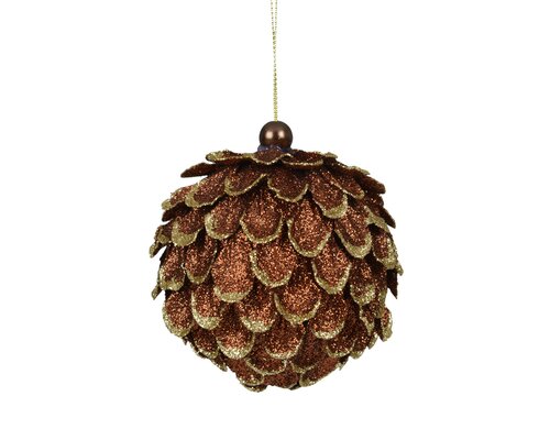 Kerstbal kunststof - D8cm Espressobruin - afbeelding 1